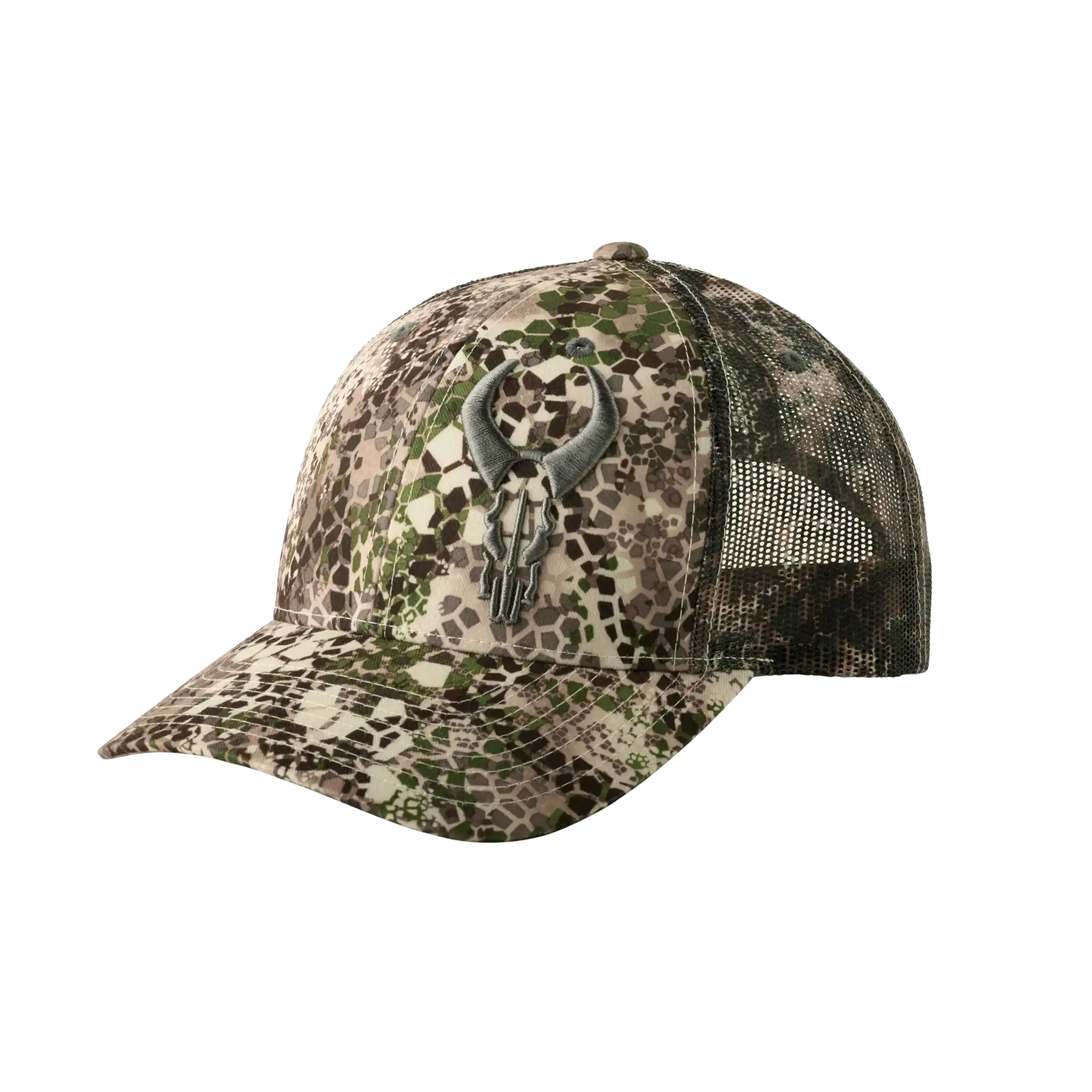 Bass Patch Trucker Woodland Camo Flame Hat – The Duck Blind